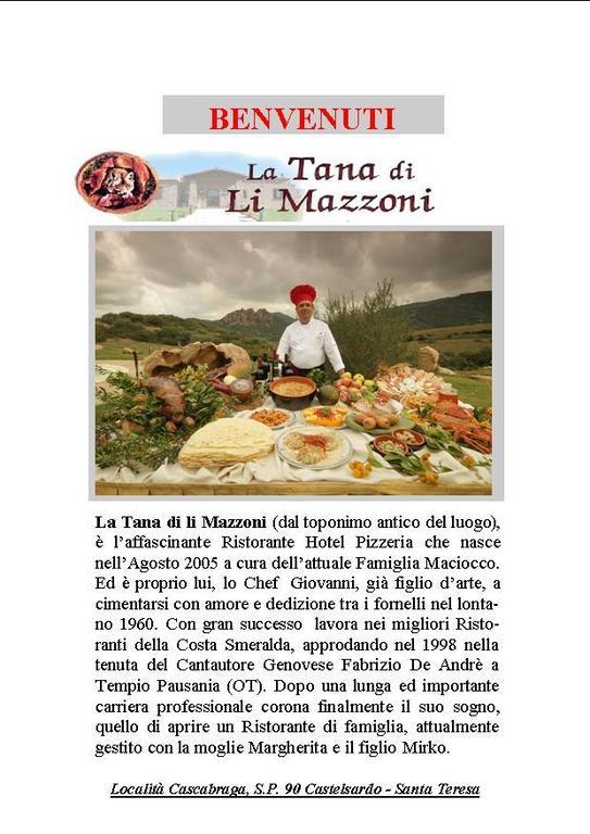 Hotel Ristorante La Tana Di Li Mazzoni Trinità dʼAgultu Exterior foto